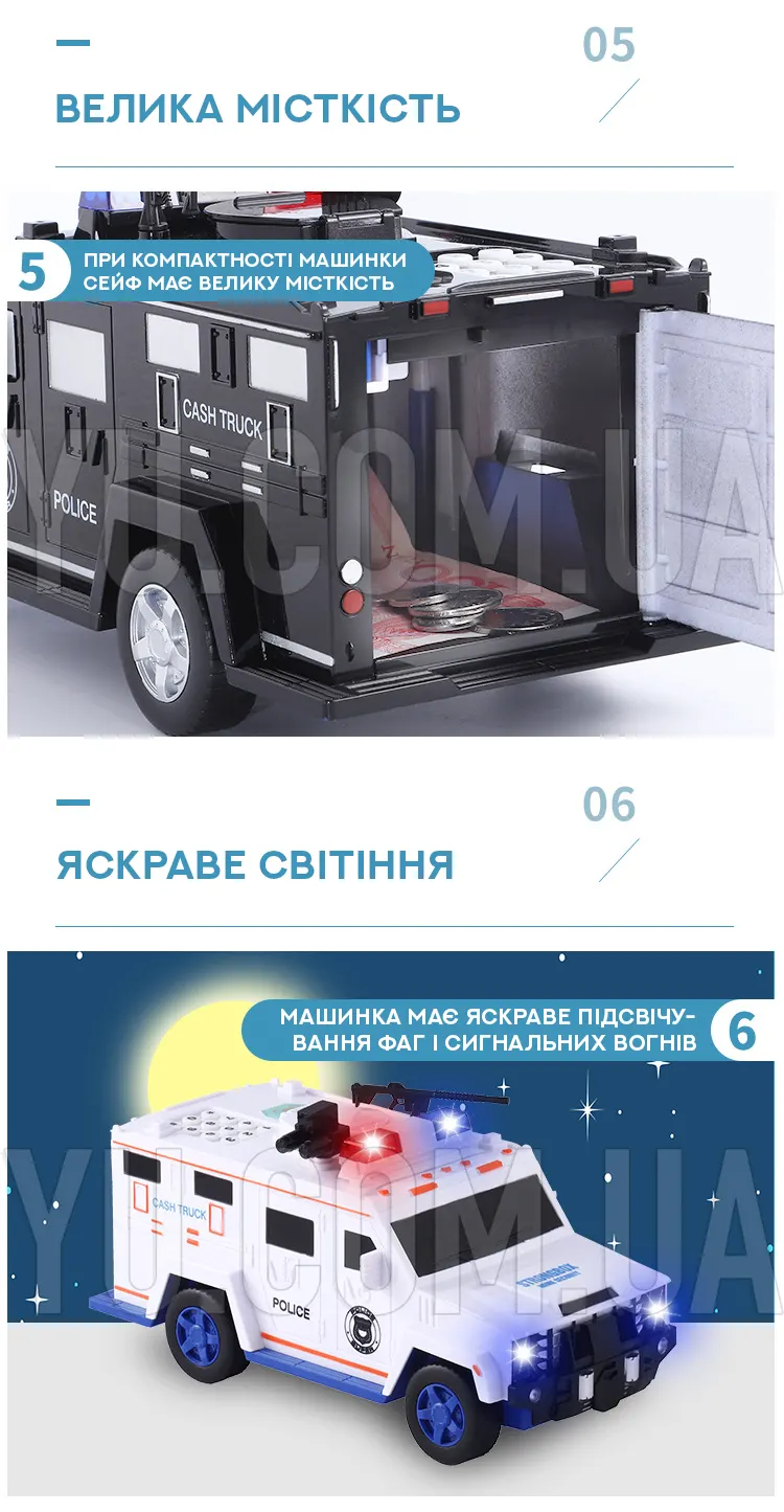 Электронная копилка-сейф Машина полиции Hummer Piggy bank Электронная копилка-сейф Машина полиции Hummer Piggy bank